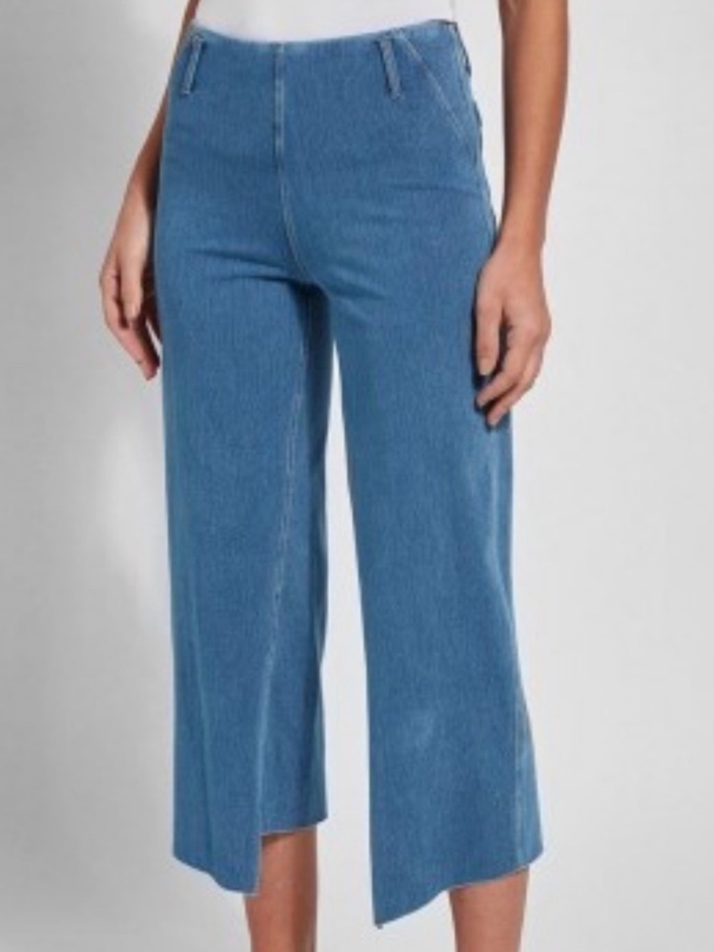 Lysse Yuri Cooling Knit Crop Womens Wide Leg Jeans NWT